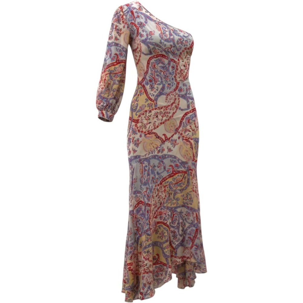 Veronica Beard Kimber Asymmetrical One Shoulder Silk Paisley Dress Size 0